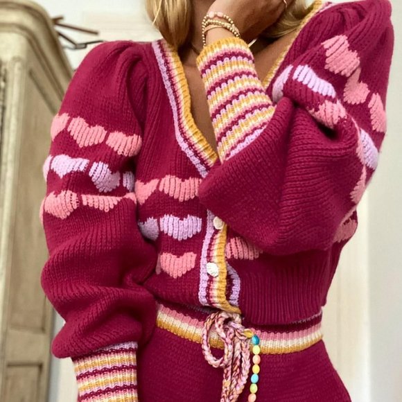 LoveShackFancy Buena Cropped Cardigan cozy sweater